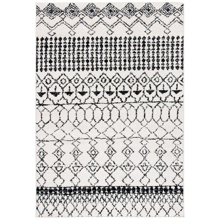 Safavieh 10 x 13 ft. Tulum Power Loomed Rectangle Area Rug Ivory & Black TUL229B-10